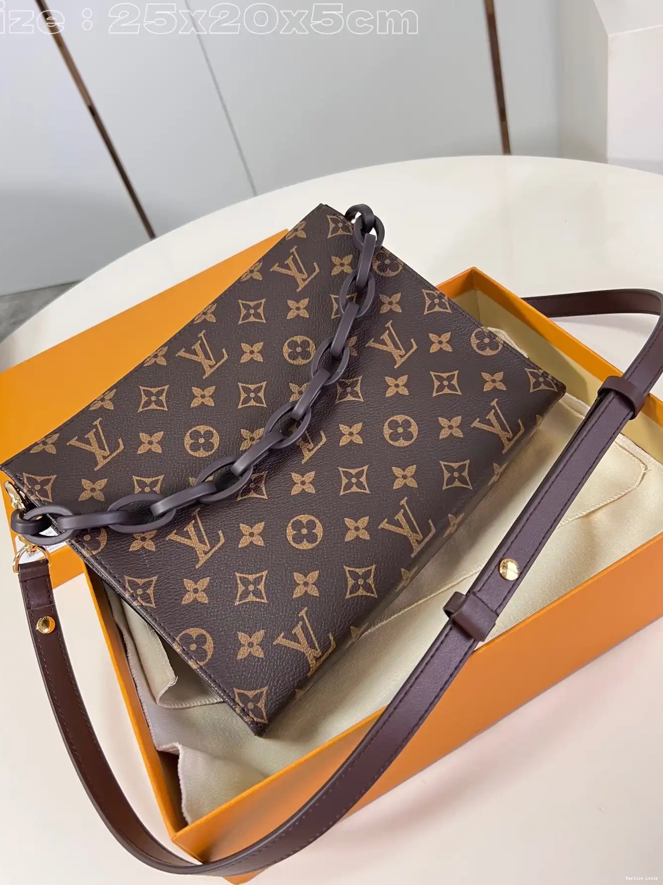 Rep Pouch-25*20*5.5CM VUITTON Toiletry LOUIS Monogram 0215