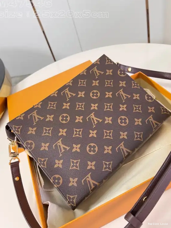 Rep Pouch-25*20*5.5CM VUITTON Toiletry LOUIS Monogram 0215